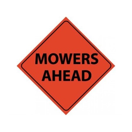 Nmc Mowers Ahead, 48x48, Roll Up Sign, Refle RUR5